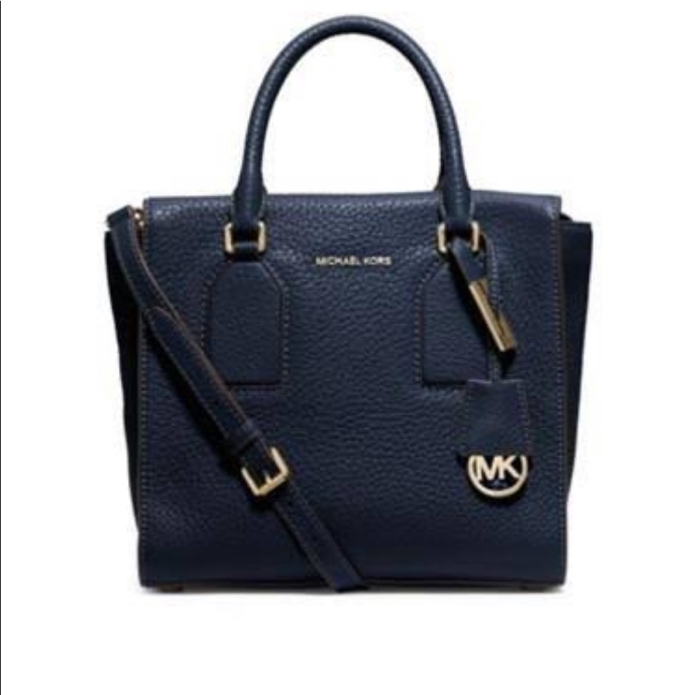 Navy Michael Kors Shelby Satchel or crossbody